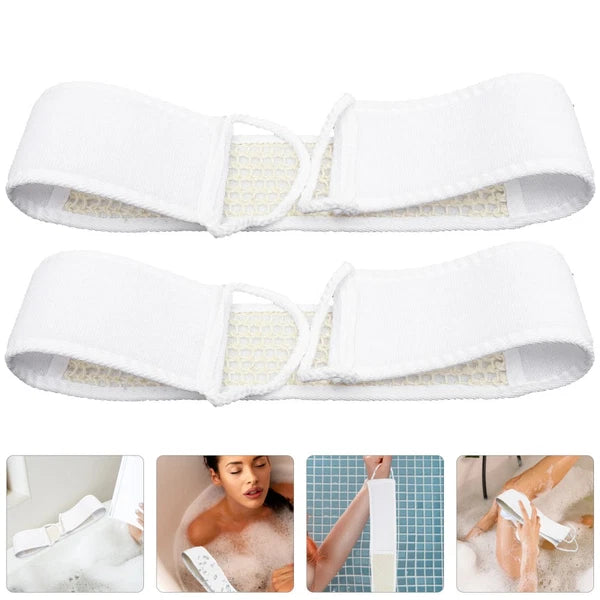 2Pcs Bath Body Brush Back Scrubber Strap Body Washer Shower Back Exfoliator