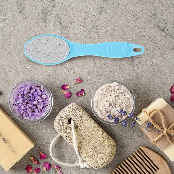 Foot Brush with Plastic Handle (Random Color) Bristle foot brush