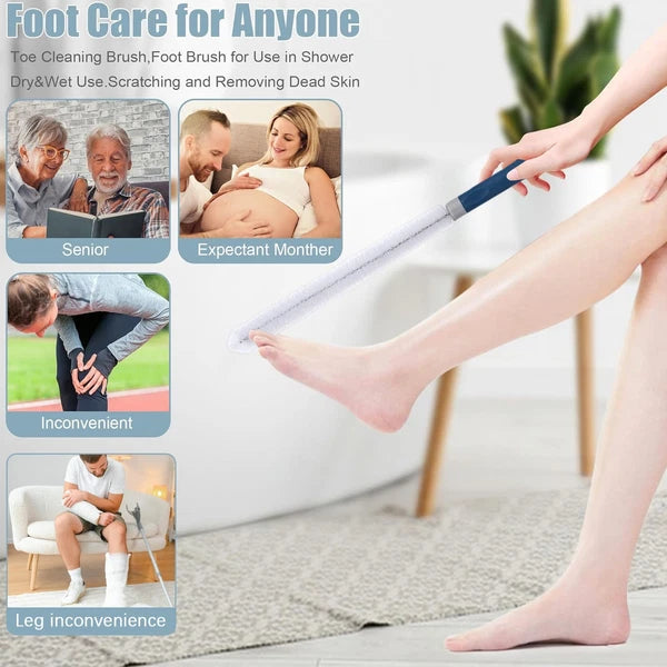 Long Handle Toe Brush Reusable Bendable Foot Toe Scrubber Brush Portable Pretty