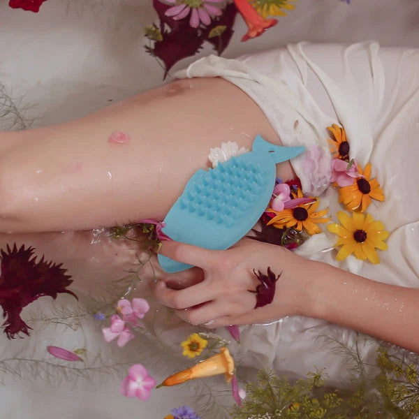 3 Pieces Fish-shaped Bath Brush Child Baby Silicone Cleaning Body