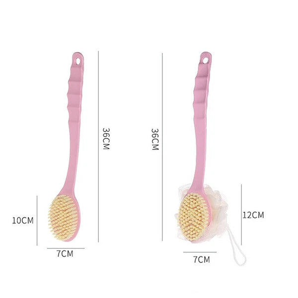Long Handle Rubbing Back Bath Brush Flower Ball For Adult Soft Hair Dual PurYYR