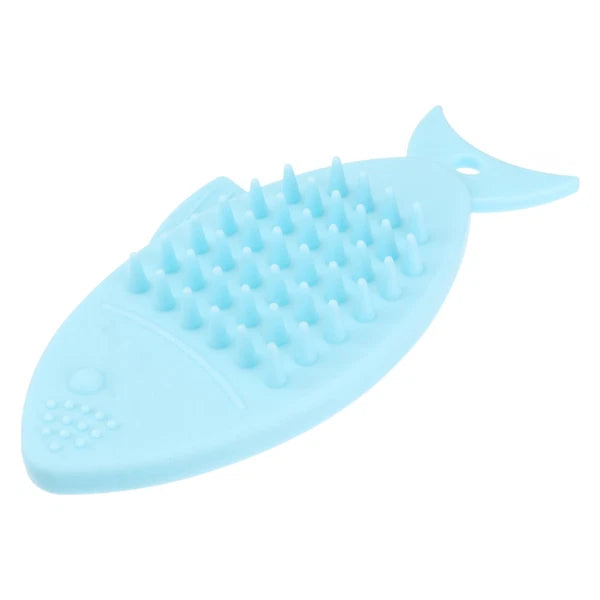 3 Pieces Fish-shaped Bath Brush Child Baby Silicone Cleaning Body