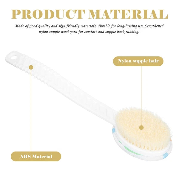 Double-head Shower Brush Bath Scrub Man Cleaning Long Handle Bathing