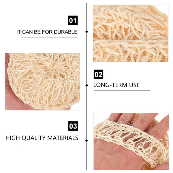 2 Pcs Sisal Bath Brush Shower Accessories Body Scrubber