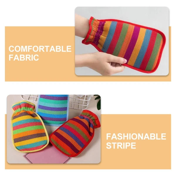 3 Pcs Bath Towel Gloves Back Brush for Shower Men Mitts Washcloths