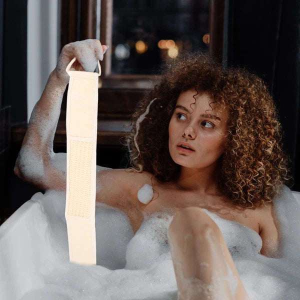 2 Pcs Body Exfoliator Bubble Bath Towel Back Washing Strap Scrubber Belt