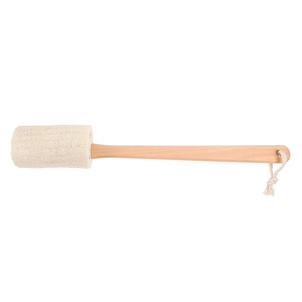 Natural Loofah Bath Scrubber Brush with Long Handle for Easy Cleaning