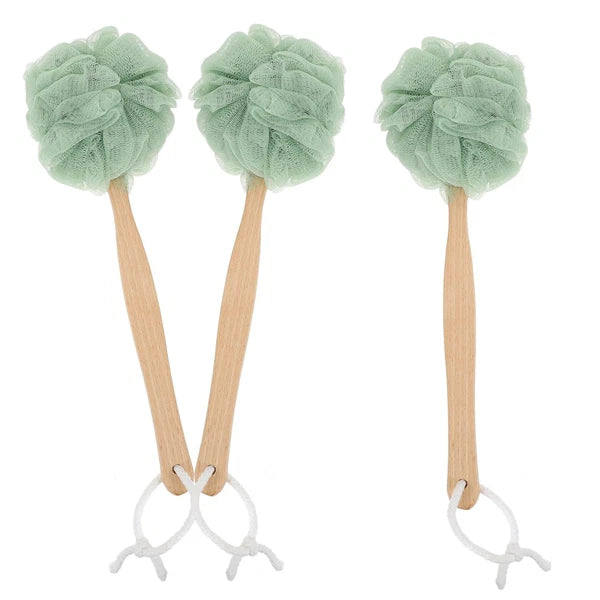 3 Pcs Bath Ball Towel Back Shower Scrubber Body Cleaning Brush Home Use