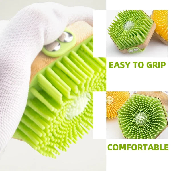 Silicone Bath Brush Bathing Body Shower Scrubber Portable Exfoliator Bath Brush