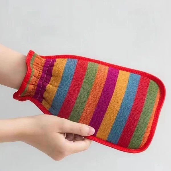 3 Pcs Bath Towel Gloves Back Brush for Shower Men Body Exfoliator