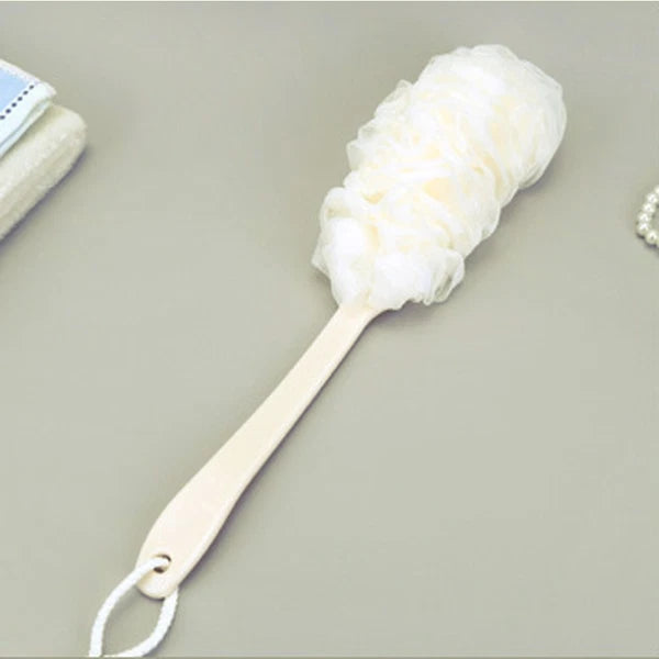 2 Pcs Rub The Back Bath Flowers Scrubber with Handle Shower Puff Body Brush