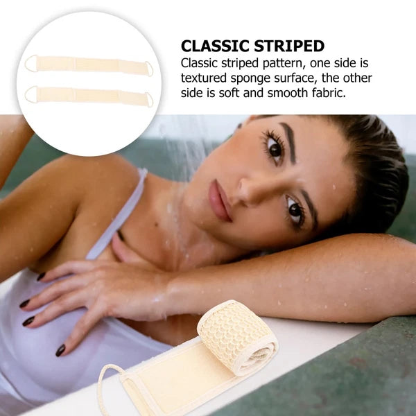 2Pcs Bath Body Brush Back Scrubber Strap Body Washer Shower Back Exfoliator