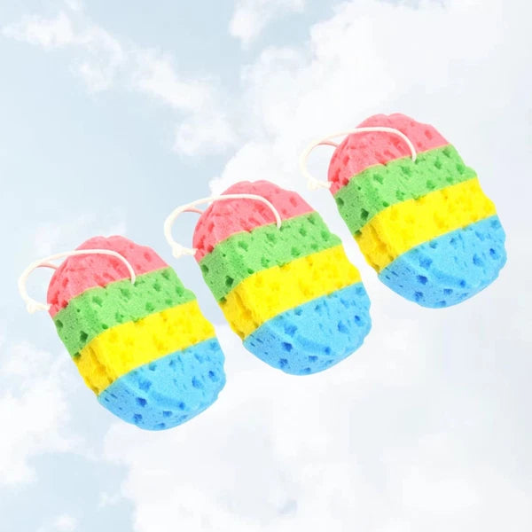 3 Pcs Bath Sponge Scrubbing Brush Sponges Scrubbers Bathing Tools