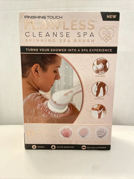 Flawless Cleanse Spa Cordless Spinning Bath Brush & 3 Attachments