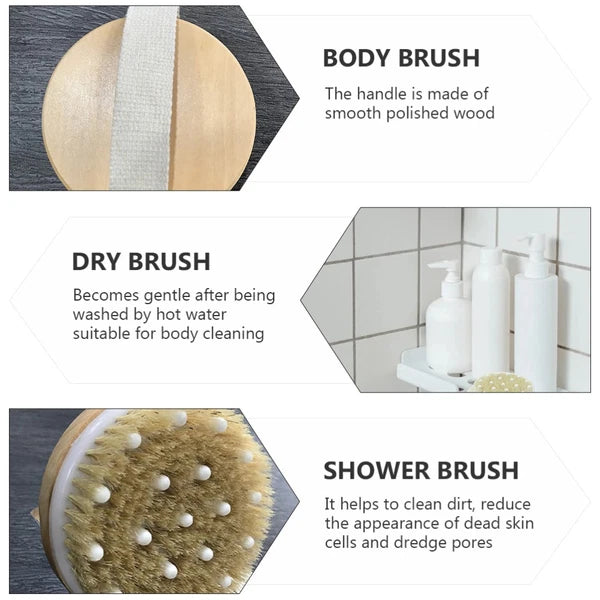 Bath Brush Back Exfoliator Body Scrubber Bathing Tool Unisex Dry