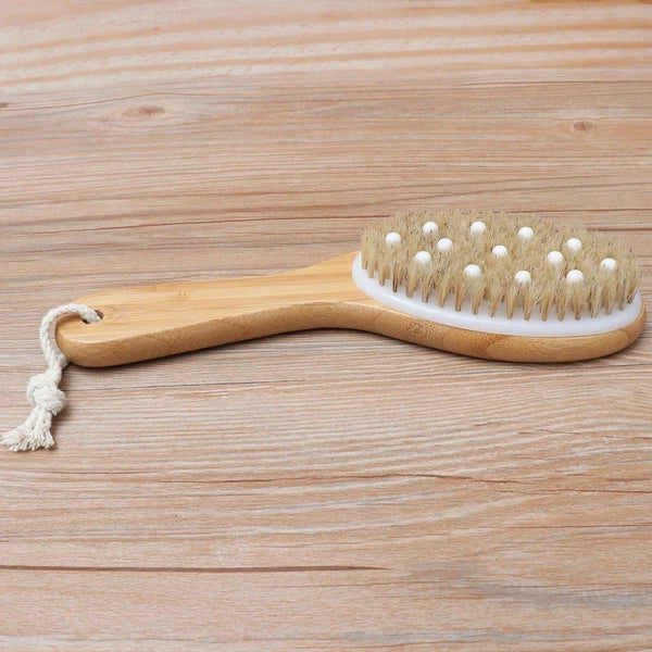 Soft Bead Massage Brush Long Handled Bath Scrubbing Shower Tool Scrubber