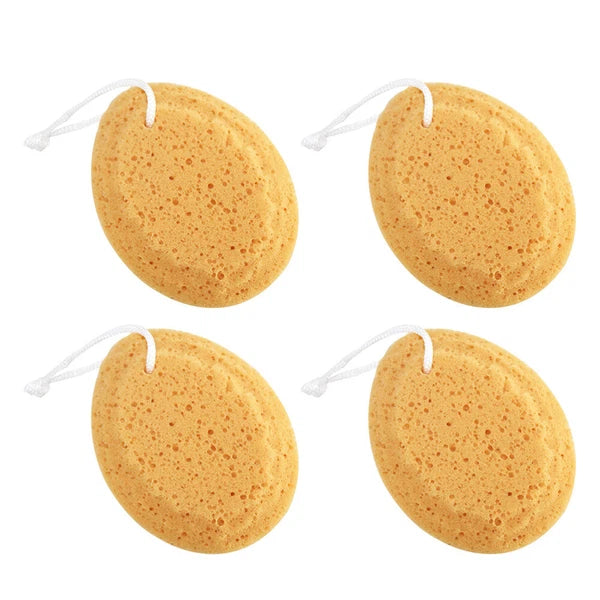 4Pcs Adult Shower Sponge Bath Natural Sea Massaging Household Bathing Brush