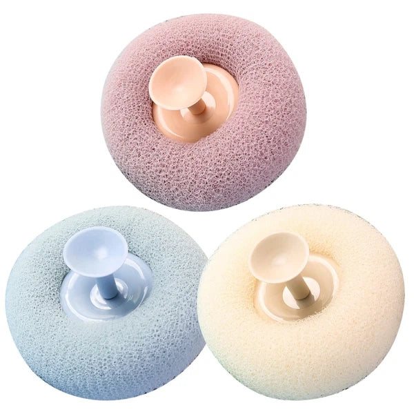 3 Pcs Bath Brush Scrubbers Shower for Mesh Puff Accessories