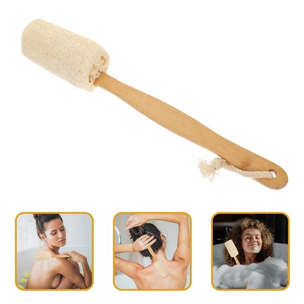2 Pcs Loofah Shower Brush Body Cleaning Sponge Bath Back Scrubber