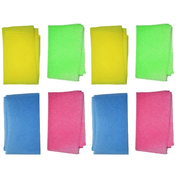 8 Pcs Back Scrub Foam Towel Exfoliator for Shower Bath Scrubber Body Brushes