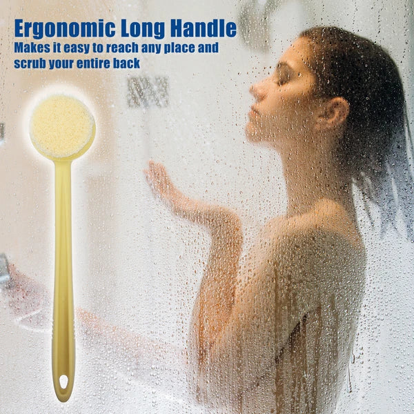 1Pcs Body Bath Brush Back Scrubber with Long Handle for Shower PP Beige